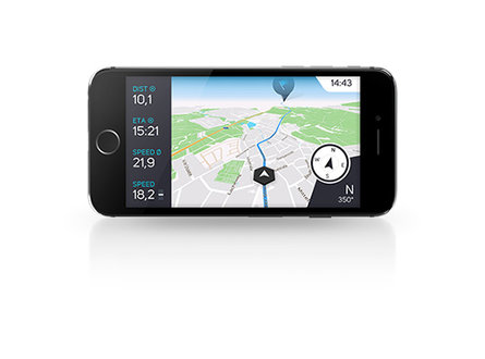 Smartphonr mit Navigationsanzeige